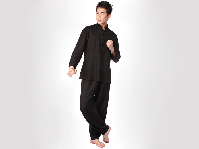 Tai Chi Clothing Set Casual Style Black Detail image